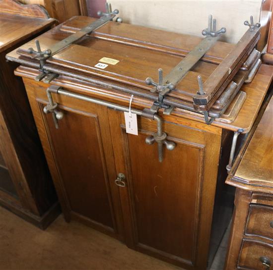 George IV rosewood bar-back chair, Victorian standard chair & an oak shoe cupboard with trouser press